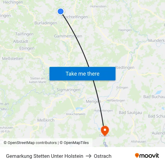 Gemarkung Stetten Unter Holstein to Ostrach map