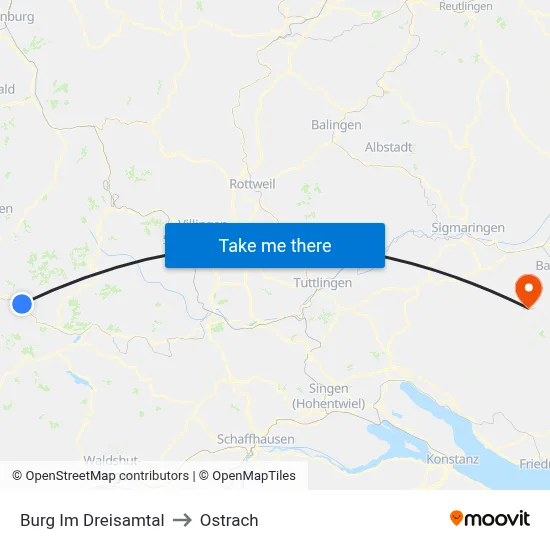 Burg Im Dreisamtal to Ostrach map