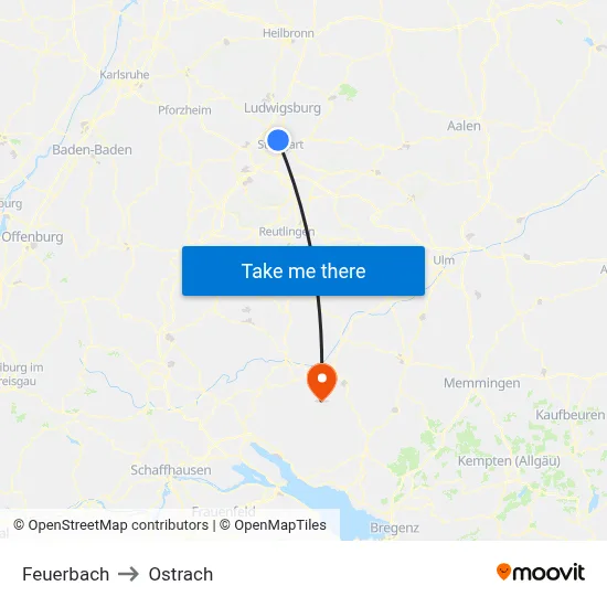 Feuerbach to Ostrach map