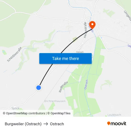 Burgweiler (Ostrach) to Ostrach map