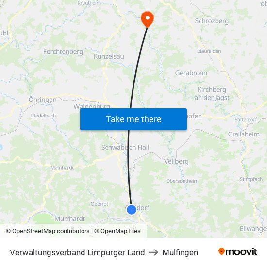 Verwaltungsverband Limpurger Land to Mulfingen map