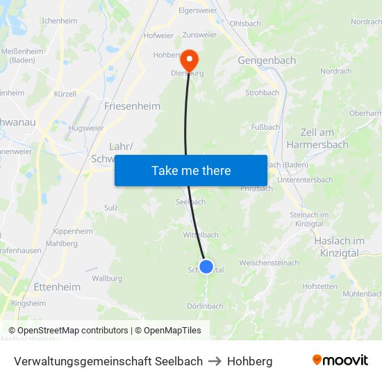 Verwaltungsgemeinschaft Seelbach to Hohberg map