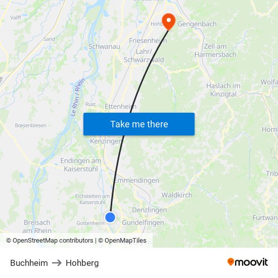 Buchheim to Hohberg map