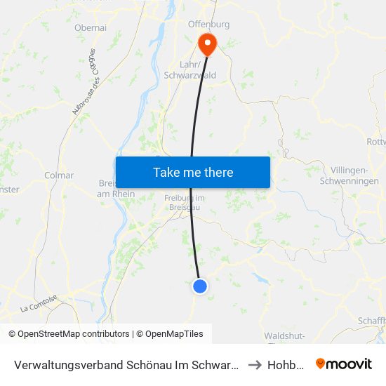 Verwaltungsverband Schönau Im Schwarzwald to Hohberg map