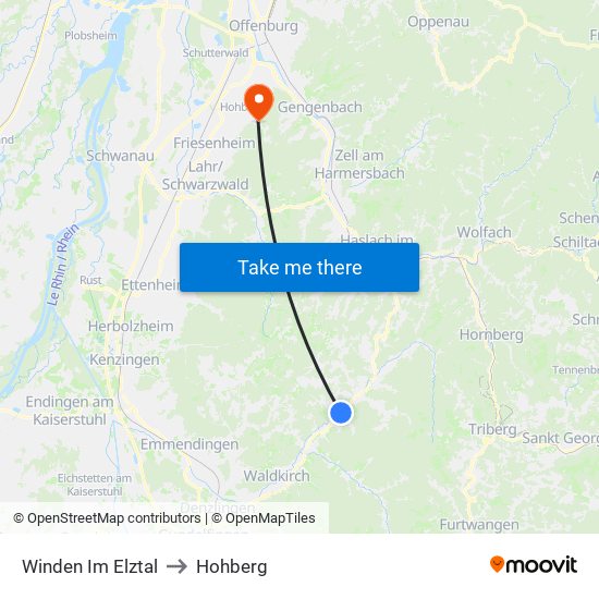 Winden Im Elztal to Hohberg map