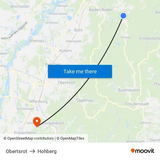 Obertsrot to Hohberg map