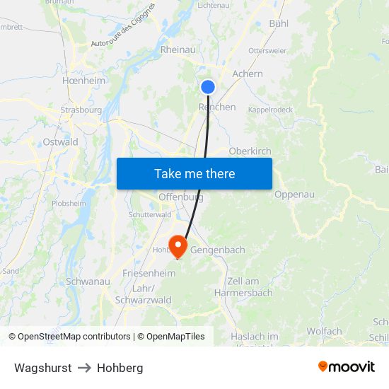 Wagshurst to Hohberg map