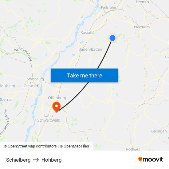 Schielberg to Hohberg map