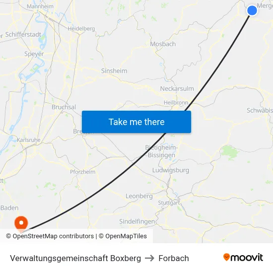 Verwaltungsgemeinschaft Boxberg to Forbach map