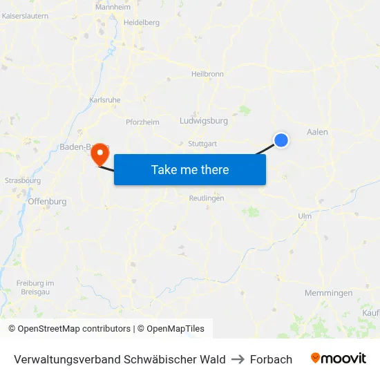 Verwaltungsverband Schwäbischer Wald to Forbach map