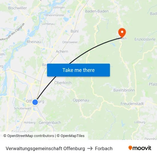 Verwaltungsgemeinschaft Offenburg to Forbach map