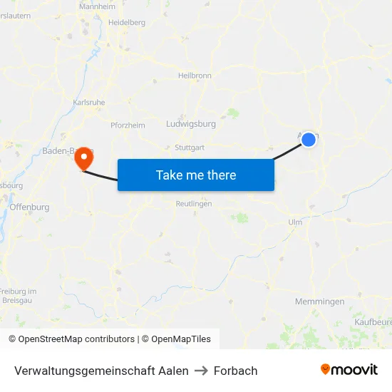 Verwaltungsgemeinschaft Aalen to Forbach map
