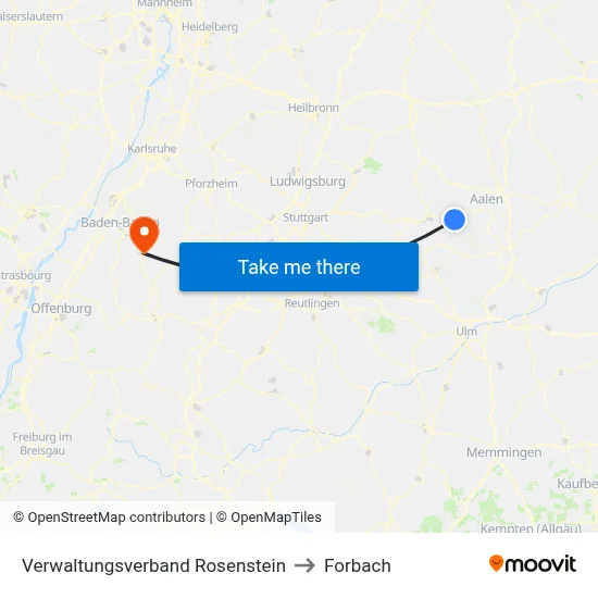 Verwaltungsverband Rosenstein to Forbach map