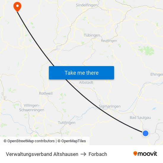 Verwaltungsverband Altshausen to Forbach map