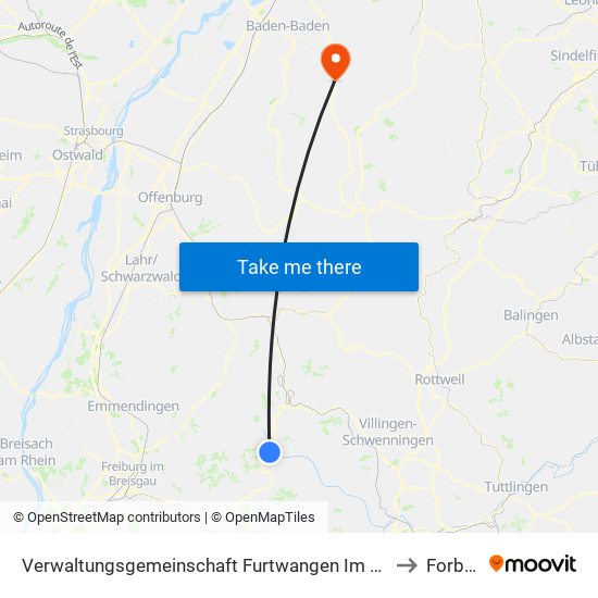 Verwaltungsgemeinschaft Furtwangen Im Schwarzwald to Forbach map