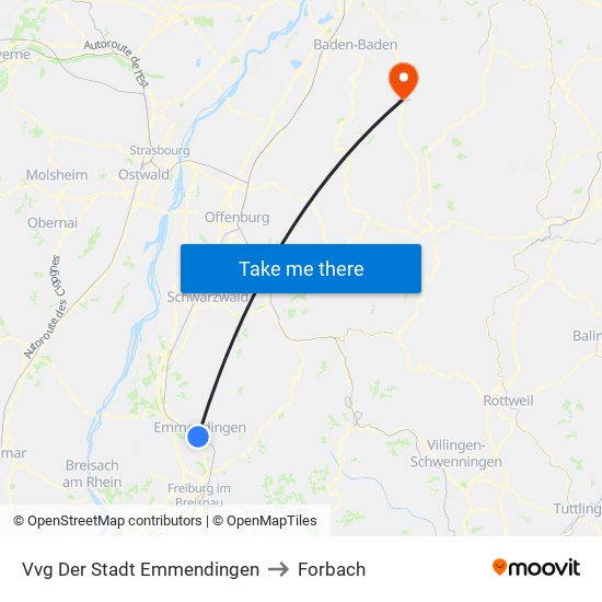 Vvg Der Stadt Emmendingen to Forbach map