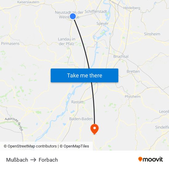 Mußbach to Forbach map