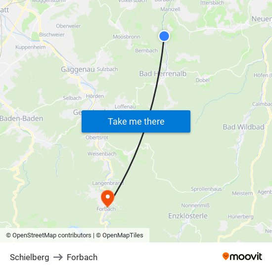 Schielberg to Forbach map