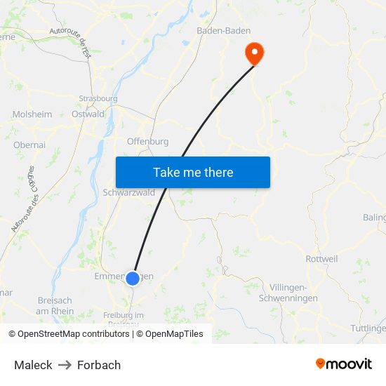 Maleck to Forbach map