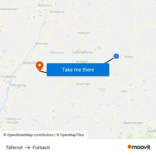 Täferrot to Forbach map