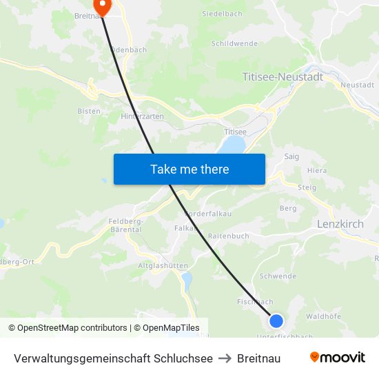 Verwaltungsgemeinschaft Schluchsee to Breitnau map