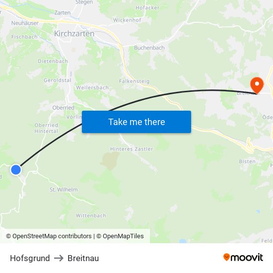 Hofsgrund to Breitnau map