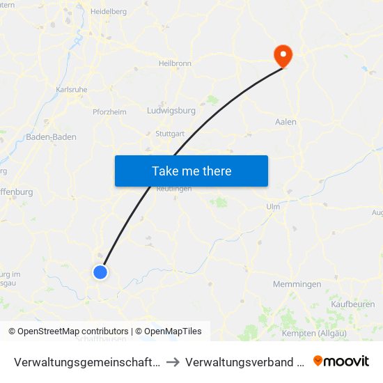 Verwaltungsgemeinschaft Trossingen to Verwaltungsverband Crailsheim map