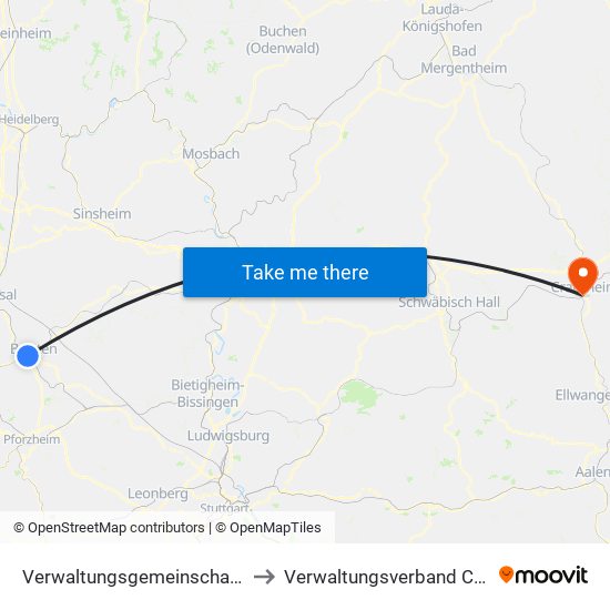 Verwaltungsgemeinschaft Bretten to Verwaltungsverband Crailsheim map