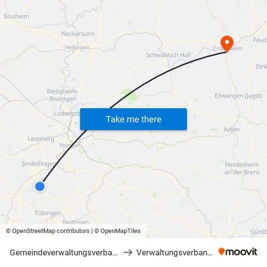 Gemeindeverwaltungsverband Holzgerlingen to Verwaltungsverband Crailsheim map