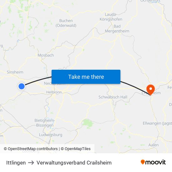 Ittlingen to Verwaltungsverband Crailsheim map