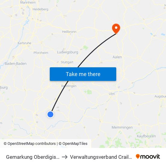 Gemarkung Oberdigisheim to Verwaltungsverband Crailsheim map