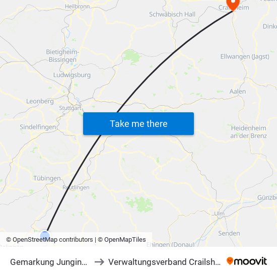 Gemarkung Jungingen to Verwaltungsverband Crailsheim map