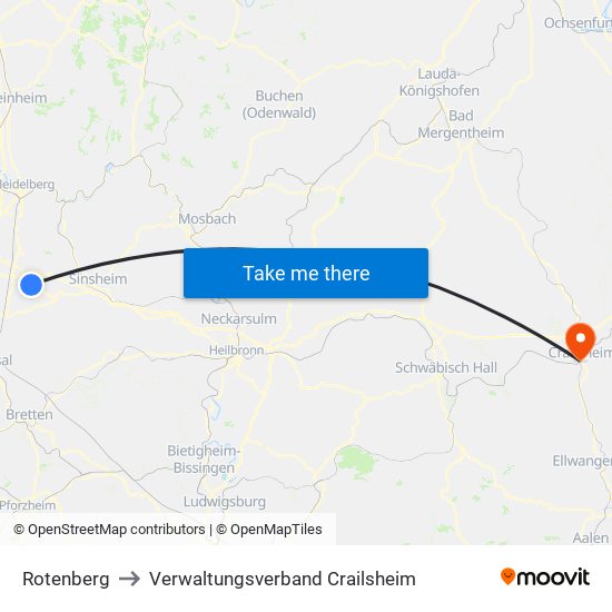 Rotenberg to Verwaltungsverband Crailsheim map
