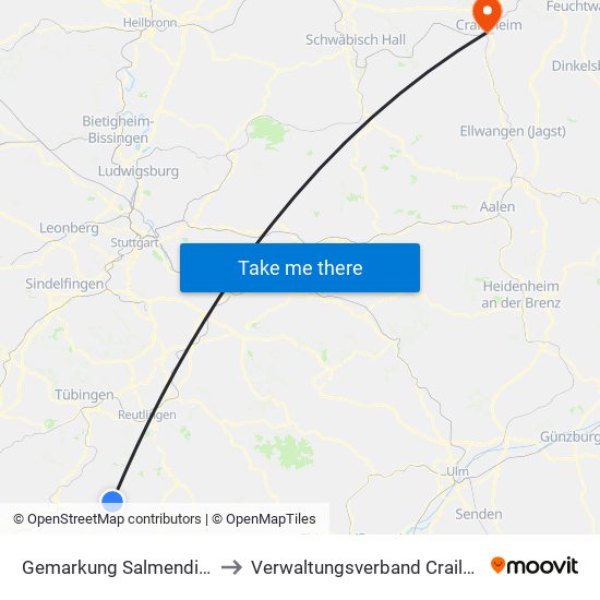 Gemarkung Salmendingen to Verwaltungsverband Crailsheim map