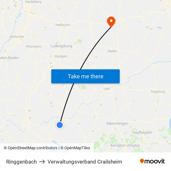 Ringgenbach to Verwaltungsverband Crailsheim map