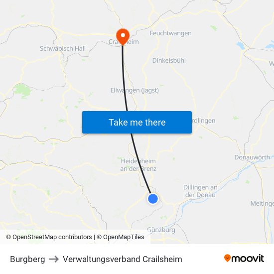 Burgberg to Verwaltungsverband Crailsheim map