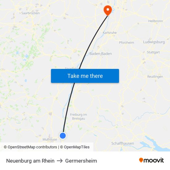 Neuenburg am Rhein to Germersheim map