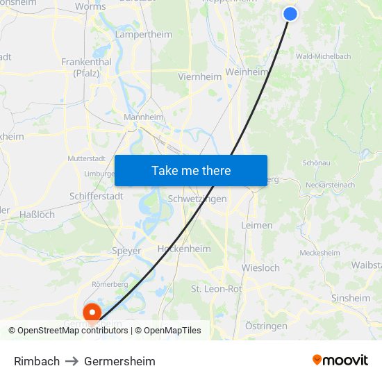 Rimbach to Germersheim map