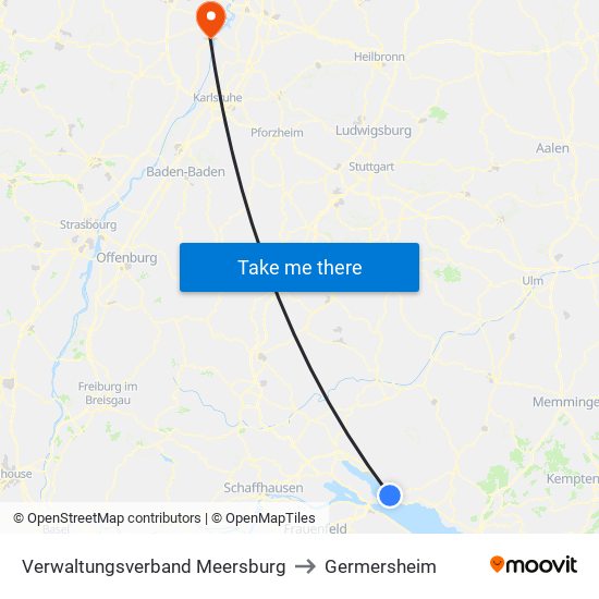 Verwaltungsverband Meersburg to Germersheim map