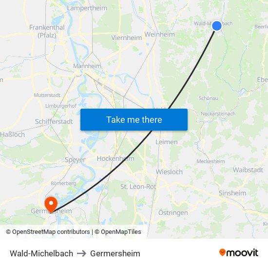 Wald-Michelbach to Germersheim map