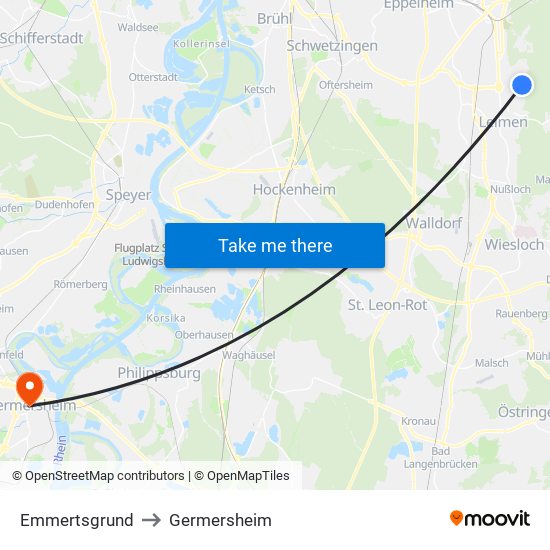 Emmertsgrund to Germersheim map