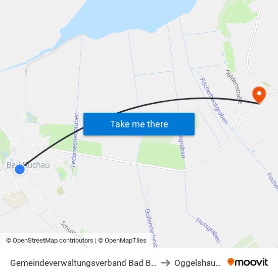 Gemeindeverwaltungsverband Bad Buchau to Oggelshausen map