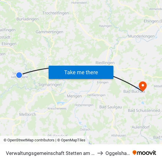 Verwaltungsgemeinschaft Stetten am Kalten Markt to Oggelshausen map