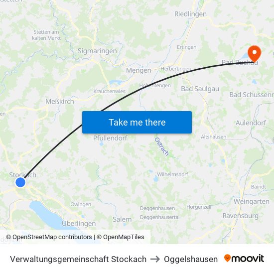 Verwaltungsgemeinschaft Stockach to Oggelshausen map