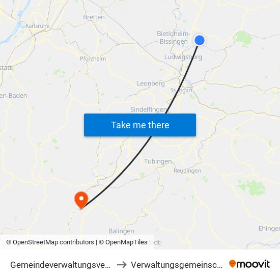 Gemeindeverwaltungsverband Steinheim-Murr to Verwaltungsgemeinschaft Sulz am Neckar map