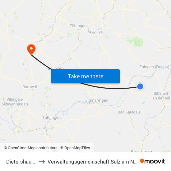 Dietershausen to Verwaltungsgemeinschaft Sulz am Neckar map