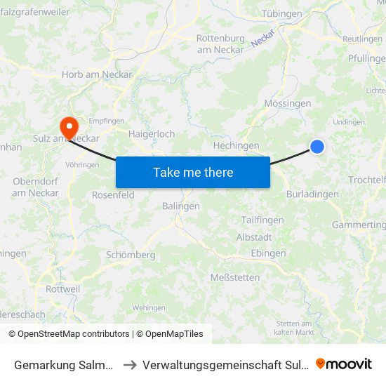 Gemarkung Salmendingen to Verwaltungsgemeinschaft Sulz am Neckar map
