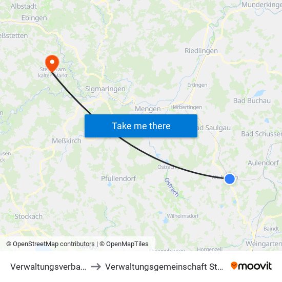 Verwaltungsverband Altshausen to Verwaltungsgemeinschaft Stetten am Kalten Markt map