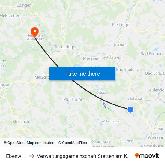 Ebenweiler to Verwaltungsgemeinschaft Stetten am Kalten Markt map