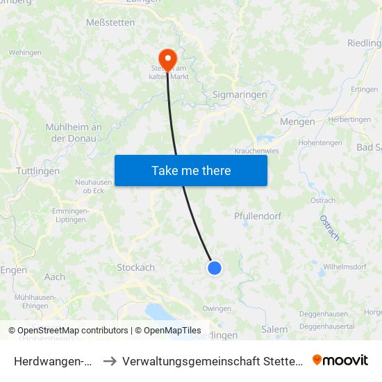 Herdwangen-Schönach to Verwaltungsgemeinschaft Stetten am Kalten Markt map